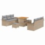 Conjunto de sofá de jardín con cojín 9 pcs Beige y Gris Claro en Sofás de exterior | Comprar online en Foru.es