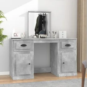 Schminktisch mit betongrauem Spiegel 130x50x132,5 cm von vidaXL, Schlafzimmerkommoden - Ref: Foro24-3185339, Preis: 149,37 €,...