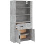 Aparador alto madera contrachapada gris hormigón de vidaXL, Aparadores - Ref: Foro24-3185379, Precio: 169,86 €, Descuento: %