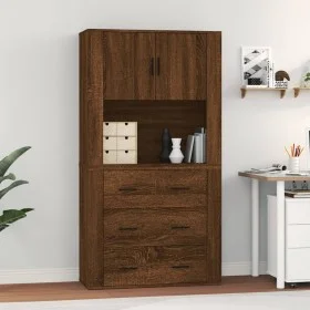 Aparador alto madera contrachapada marrón roble de vidaXL, Aparadores - Ref: Foro24-3185390, Precio: 146,81 €, Descuento: %
