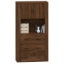 Aparador alto madera contrachapada marrón roble de vidaXL, Aparadores - Ref: Foro24-3185390, Precio: 153,66 €, Descuento: %