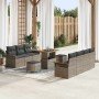 Conjunto de sofá de jardín con cojín con almohada 10 pcs Gris en Sofás de exterior | Comprar online en Foru.es