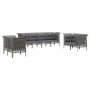 Set de muebles de jardín 8 pzas y cojines ratán sintético gris de vidaXL, Conjuntos de jardín - Ref: Foro24-3187493, Precio: ...