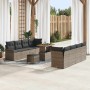 Conjunto de sofá de jardín con cojín con almohada 11 pcs Gris en Sofás de exterior | Comprar online en Foru.es