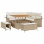 Conjunto de sofá de jardín con cojín 8 pcs Beige y Crema en Sofás de exterior | Comprar online en Foru.es