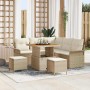 Conjunto de sofá de jardín con cojín 8 pcs Beige y Crema en Sofás de exterior | Comprar online en Foru.es