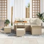 Conjunto de sofá de jardín con cojín 8 pcs Beige y Crema en Sofás de exterior | Comprar online en Foru.es