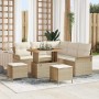 Conjunto de sofá de jardín con cojín 8 pcs Beige y Crema en Sofás de exterior | Comprar online en Foru.es