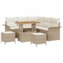 Conjunto de sofá de jardín con cojín 8 pcs Beige y Crema en Sofás de exterior | Comprar online en Foru.es