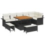 Conjunto de sofá de jardín con cojín 9 pcs Negro y crema en Sofás de exterior | Comprar online en Foru.es