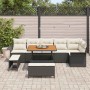 Conjunto de sofá de jardín con cojín 9 pcs Negro y crema en Sofás de exterior | Comprar online en Foru.es