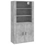 Aparador alto madera contrachapada gris hormigón de vidaXL, Aparadores - Ref: Foro24-3185363, Precio: 162,25 €, Descuento: %