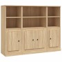 Aparador alto 3 piezas madera contrachapada roble Sonoma de vidaXL, Aparadores - Ref: Foro24-3185306, Precio: 202,17 €, Descu...