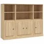 Aparador alto 3 piezas madera contrachapada roble Sonoma de vidaXL, Aparadores - Ref: Foro24-3185306, Precio: 196,15 €, Descu...