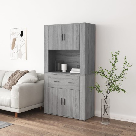 Aparador alto de madera contrachapada gris Sonoma de vidaXL, Aparadores - Ref: Foro24-3185373, Precio: 165,93 €, Descuento: %