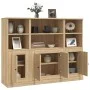 Aparador alto 3 piezas madera contrachapada roble Sonoma de vidaXL, Aparadores - Ref: Foro24-3185306, Precio: 196,15 €, Descu...
