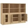 Aparador alto 3 piezas madera contrachapada roble Sonoma de vidaXL, Aparadores - Ref: Foro24-3185306, Precio: 196,15 €, Descu...