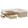 Conjunto de sofá de jardín con cojín 12 pcs Beige y Crema en Sofás de exterior | Comprar online en Foru.es