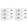 Aparadores 2 uds madera contrachapada blanco brillo de vidaXL, Aparadores - Ref: Foro24-3185241, Precio: 172,24 €, Descuento: %