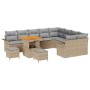 Conjunto de sofá de jardín con cojín 12 pcs Beige y Gris Claro en Sofás de exterior | Comprar online en Foru.es