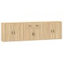Aparadores 3 piezas madera contrachapada color roble sonoma de vidaXL, Aparadores - Ref: Foro24-3185418, Precio: 239,52 €, De...