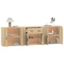 Aparadores 3 piezas madera contrachapada color roble sonoma de vidaXL, Aparadores - Ref: Foro24-3185418, Precio: 239,52 €, De...