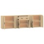 Aparadores 3 piezas madera contrachapada color roble sonoma de vidaXL, Aparadores - Ref: Foro24-3185418, Precio: 239,52 €, De...