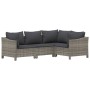 Set de muebles de jardín 5 pzas y cojines ratán sintético gris de vidaXL, Conjuntos de jardín - Ref: Foro24-3187280, Precio: ...