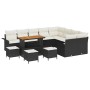 Conjunto de sofá de jardín con cojín 13 pcs Negro y crema en Sofás de exterior | Comprar online en Foru.es