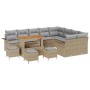 Conjunto de sofá de jardín con cojín 13 pcs Beige y Gris Claro en Sofás de exterior | Comprar online en Foru.es