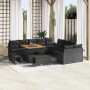 Conjunto de sofá de jardín con cojín con almohada 13 pcs Negro en Sofás de exterior | Comprar online en Foru.es