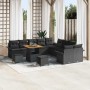 Conjunto de sofá de jardín con cojín con almohada 13 pcs Negro en Sofás de exterior | Comprar online en Foru.es