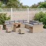 Conjunto de sofá de jardín con cojín 13 pcs Beige y Gris Claro en Sofás de exterior | Comprar online en Foru.es