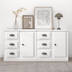 Aparadores 2 piezas madera contrachapada blanco de vidaXL, Aparadores - Ref: Foro24-3185223, Precio: 209,44 €, Descuento: %