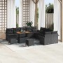 Conjunto de sofá de jardín con cojín con almohada 13 pcs Negro en Sofás de exterior | Comprar online en Foru.es
