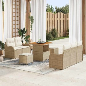 Conjunto de sofá de jardín con cojín 8 pcs Beige y Crema en Sofás de exterior | Comprar online en Foru.es