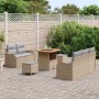 Conjunto de sofá de jardín con cojín 8 pcs Beige y Gris Claro en Sofás de exterior | Comprar online en Foru.es