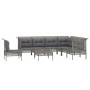 Set de muebles de jardín 8 pzas y cojines ratán sintético gris de vidaXL, Conjuntos de jardín - Ref: Foro24-3187529, Precio: ...