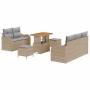 Conjunto de sofá de jardín con cojín 8 pcs Beige y Gris Claro en Sofás de exterior | Comprar online en Foru.es
