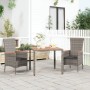 Mesa de jardín ratán PE gris y superficie madera maciza acacia de vidaXL, Mesas de jardín - Ref: Foro24-319549, Precio: 97,85...