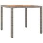 Mesa de jardín ratán PE gris y superficie madera maciza acacia de vidaXL, Mesas de jardín - Ref: Foro24-319549, Precio: 97,85...