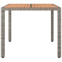 Mesa de jardín ratán PE gris y superficie madera maciza acacia de vidaXL, Mesas de jardín - Ref: Foro24-319549, Precio: 97,85...