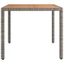 Mesa de jardín ratán PE gris y superficie madera maciza acacia de vidaXL, Mesas de jardín - Ref: Foro24-319549, Precio: 97,85...