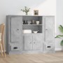 Aparador alto 3 piezas madera contrachapada gris hormigón de vidaXL, Aparadores - Ref: Foro24-3185315, Precio: 195,08 €, Desc...