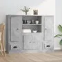 Aparador alto 3 piezas madera contrachapada gris hormigón de vidaXL, Aparadores - Ref: Foro24-3185315, Precio: 193,13 €, Desc...