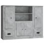 Aparador alto 3 piezas madera contrachapada gris hormigón de vidaXL, Aparadores - Ref: Foro24-3185315, Precio: 195,08 €, Desc...