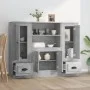 Aparador alto 3 piezas madera contrachapada gris hormigón de vidaXL, Aparadores - Ref: Foro24-3185315, Precio: 193,13 €, Desc...
