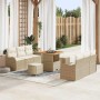 Conjunto de sofá de jardín con cojín 9 pcs Beige y Crema en Sofás de exterior | Comprar online en Foru.es