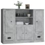 Aparador alto 3 piezas madera contrachapada gris hormigón de vidaXL, Aparadores - Ref: Foro24-3185315, Precio: 195,08 €, Desc...