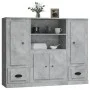 Aparador alto 3 piezas madera contrachapada gris hormigón de vidaXL, Aparadores - Ref: Foro24-3185315, Precio: 193,13 €, Desc...
